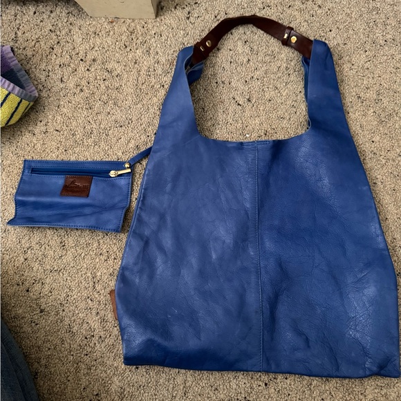 Blue Leather Tote Bag - Picture 2 of 5